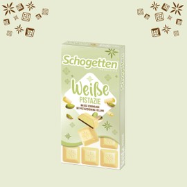 Schogetten- Weisse Pistazie (White Chocolate with Pistachio filling) 100g