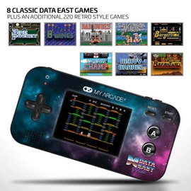My Arcade Gamer V - Handheld Gaming System - 220 Retro Style Games Plus 8 Data East Classics - Lightweight Compact Size - Battery Powered - Full Color Display - Volume Buttons - Headphone Jack - Purple