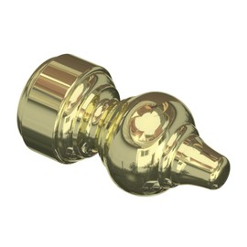 Flairdeco 2 x Grooved Plastic End Pieces for 28 mm Diameter Curtain Pole - Brass Shine