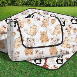 Animal Pattern Embossed Waterproof Large Picnic Mat 200x200 Animal World