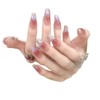 Press-On Nails, Long Coffin Shape, Pink Ombre with Holographic Glitter