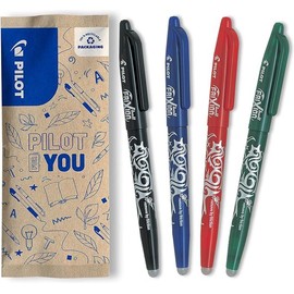 PILOT FriXion 0.7 Pack of 3+1 Roller-ball Pens Black/Blue/Red/Green – Medium Nib