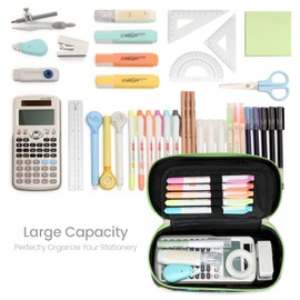 Bagseri Pencil Case for Boys - Large Capacity Kids Pencil Case Pen Pouch with Double Zip Closure Cute Pencil Case Stationery Desk Organizer for Kids School Office Supplies (Black Dinosaur)