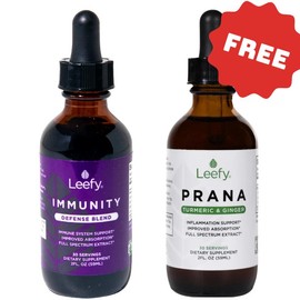 Leefy Organics Immunity Defense Blend | 2 Oz All-Natural Immune Support with Elderberry, Ginger, Turmeric & Moringa – Fast-Absorbing Superfood Tincture for Adults | Boosts Immunity, Heart & Respiratory Health Healthy Supplement:_One Bottle