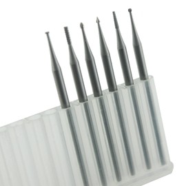 Luo ke 6 Pcs 3/32 Inch Shank Tungsten Steel Engraving Router Bits, Olive Amber Carving Drill Bits for Rotary Tool ( Head Size: 1.0mm)