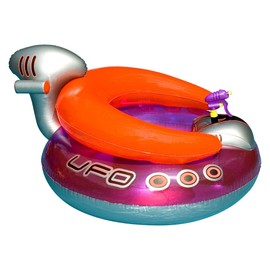 Swimline 9078 Inflatable UFO Lounge Chair Swimming Pool Float with Built-in Squirt Gun and Backrest for Adults and Kids Ages 4 Years and Up (2 Pack)