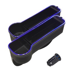 XhuangTech Paquete de 2 organizadores multifuncionales para asientos de coche, organizador de espacio de coche con cargador USB, caja de...           