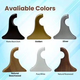 Wooden Drapery Curtain Rod Support Bracket, Up to 2 Inch Rod for 1 Window OR Door | Set of 2 | Galaxy Indiacraft (Natural Rosewood, Upto 2 Inch Drapery Rod)