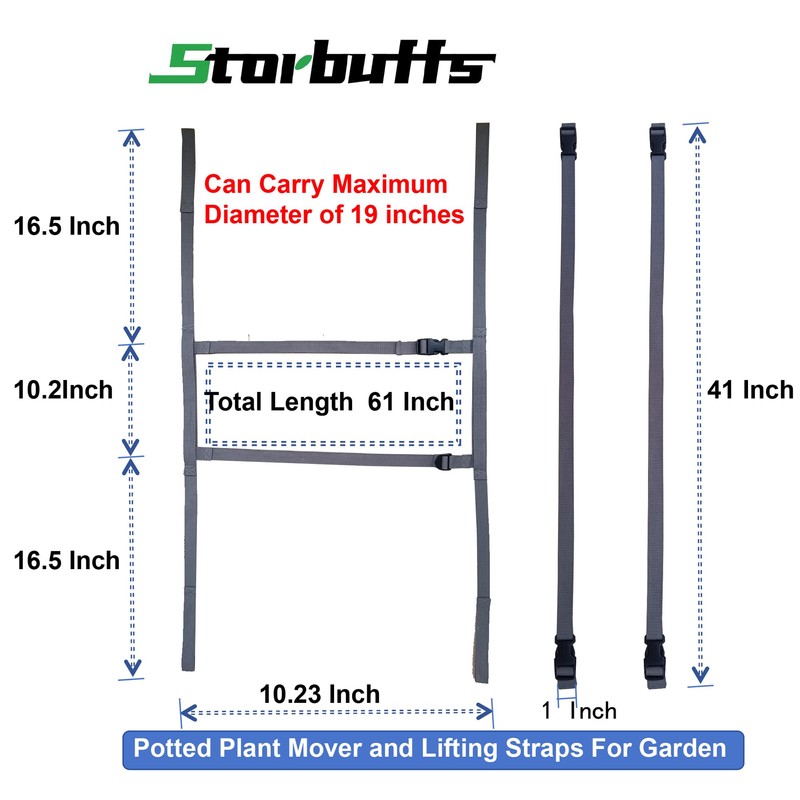Storbuffs Potted Plant Mover and Lifting Straps for Garden, Landscaping