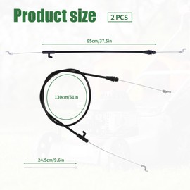 BOXOB 2pcs 946-04661A Control Cable for 21 Inch Self-Propelled Gas Push Mower for Troy Bilt TB110 TB230 MTD Yard Machine, 746-04661A Lawn Mower Throttle Cable Replacement