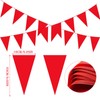 40M Bunting Banner, Red Bunting Flags Fabric Pennant Banner Triangle