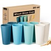 Hlukana Wheat Straw Cups Set of 8, 20 oz Unbreakable