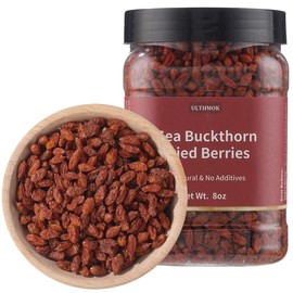 Premium Dried Sea Buckthorn Berries 8 Oz/227g.Natural & No Additives Sea Buckthorn Tea,沙棘,Hand Picked Whole Berry Fruit.