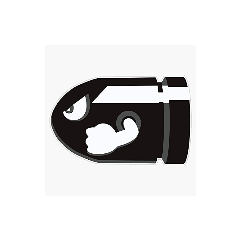Bullet Bill Bumper Sticker Window Vinyl Decal 5 inch (KRIS-RETRO-STICKERS-2795)