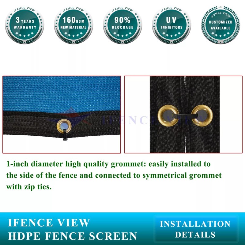 Ifenceview 4'x8' Blue Fence Privacy Screen Mesh Net for Construction