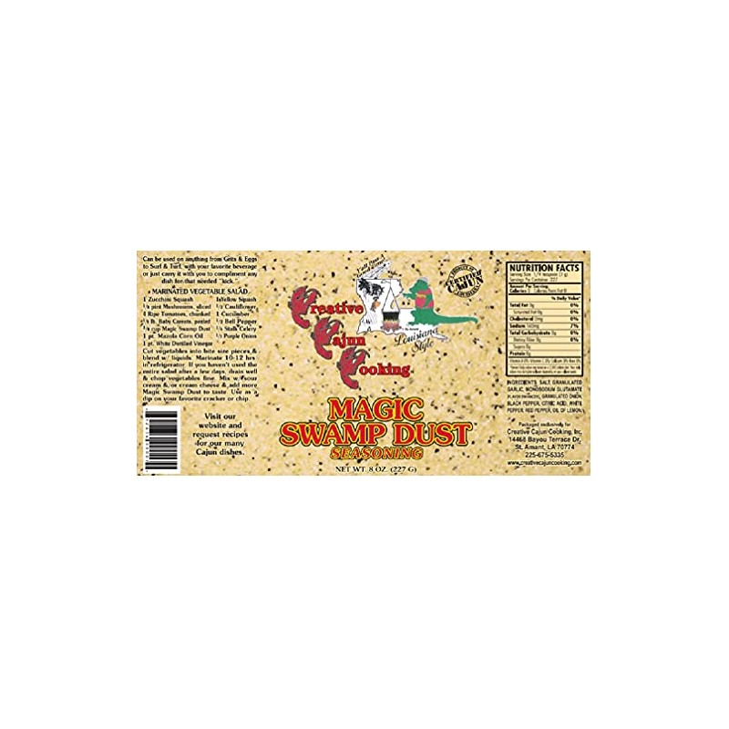 Creative Cajun Cooking Magic Swamp Dust Seasoning, 8 Ounce Shakers