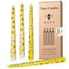 W&LESVAGO 4 Pcs Sunflower Print Taper Candles, 10 Inch Gradient