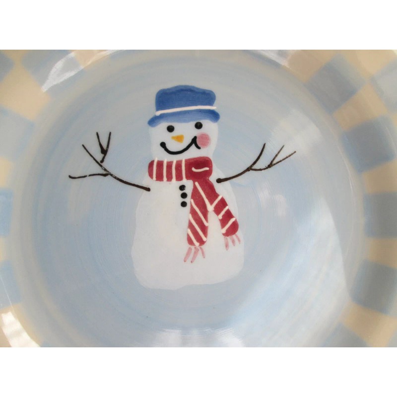CRATE and BARREL WINTER SNOW PEOPLE DESSERT/SALAD PLATE Hartstone Pottery
