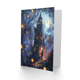 Artery8 Greeting Card Man By Witch House Dark Forest Fantasy Art Blank For Him Or Her Art Birthday Card