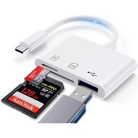 [2024 New Stable Version] SD Card Reader, Type-c Memory Card Reader, 3-in-1 USB/SD/TF Adapter with 0TG Function, No Settings, No Settings, High Speed Transmission, Two-Way Transfer, Camera Reader,
