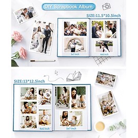 Popotop Photo Album Self Adhesive Scrapbook Album for 4x6 5x7 8x10 Pictures DIY Photo Book,Birthday Gifts for Women Mom,Wedding Baby Family Travel