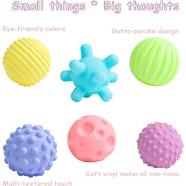 Set de Pelotas Sensoriales, Juegos de Pelotas para Agarrar 6 Piezas, Pelotas Blandas de Silicona, Pelotas Sensoriales Tácties, Pelota de Agarre Texturizada, Suaves y Texturizados de Colores Variados