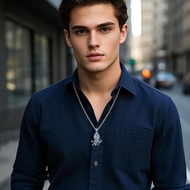 ONEFINITY Octopus Necklace 925 Sterling Silver Turquoise Octopus Pendant Ocean Jewellery Gifts for Women Men