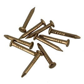 10 mm Round Head Brass Copper Furniture Miniature Nails Pack of 100