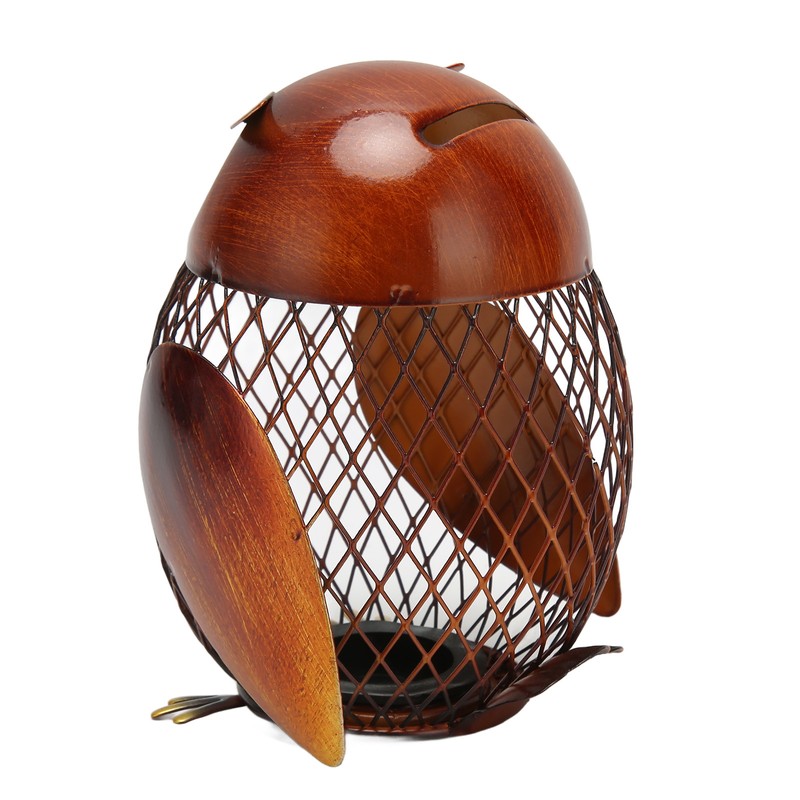 Owl Piggy Bank Owl Shaped Metal Coin Box Handwork Crafting