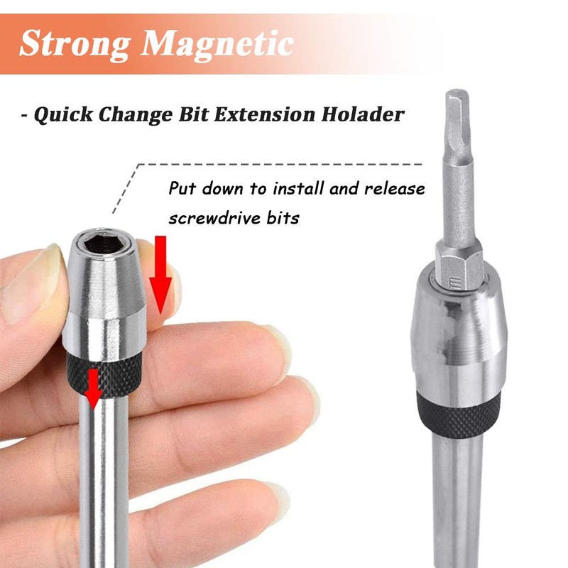 Mesee 12 Inch Extra Long Magnetic Bit Holder, 1/4 Inch