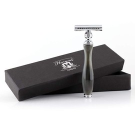 Haryali London Men's Double Edge Safety Razor with Resin Handle, Beard and Moustache, Perfect Razor Gift for Men with Box