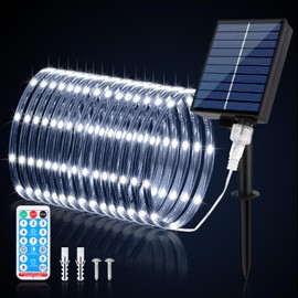 WIND STAR Solar Rope Lights, 72FT 200 LEDs Solar LED Rope Lights Outdoor with Remote, 8 Modes Timer Dimmable String Tube Lights IP67 Waterproof for Yard Patio Garden Tree Path Fence Camping