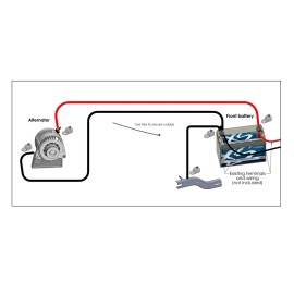225FWY BIG 3 Upgraded BLUE/BLACK 4 Gauge Copper Braided Sleeve Cable Alternator Wire