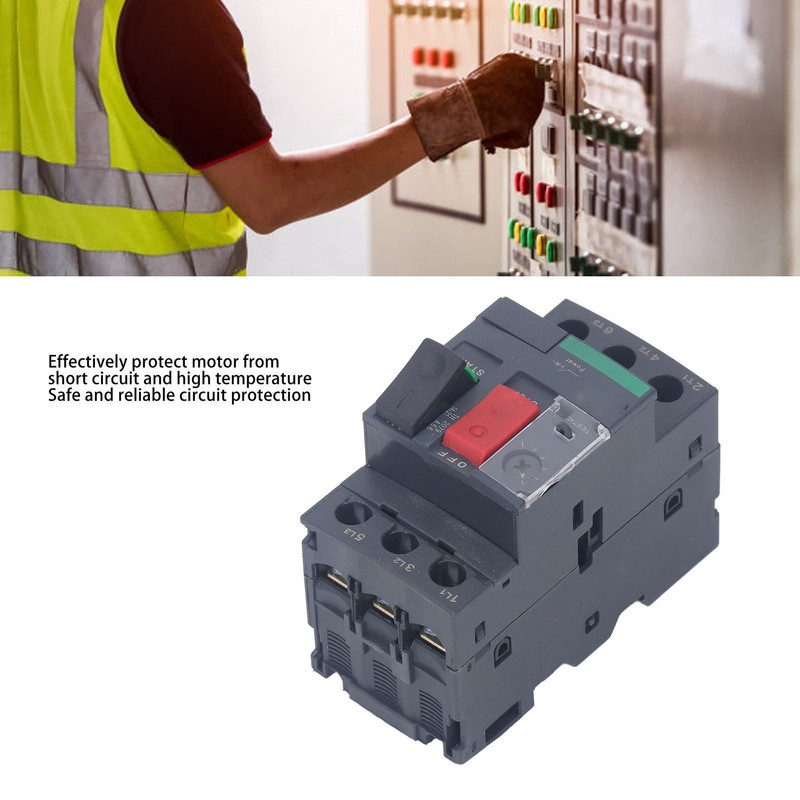 Motor Circuit Breaker 35mm Rail Mount Thermal Magnetic Type Motor