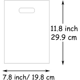 Joyhey 100 Count 7.8 x 11.8 inch Plastic Merchandise Bags, Shopping Bags, Retail Bags, Gift Bags with Die Cut Handles - Black Daisy (JH00612)