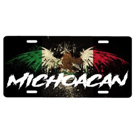 Michoacan Mexico Aluminum License Plate Sign Placa 6" x 12"