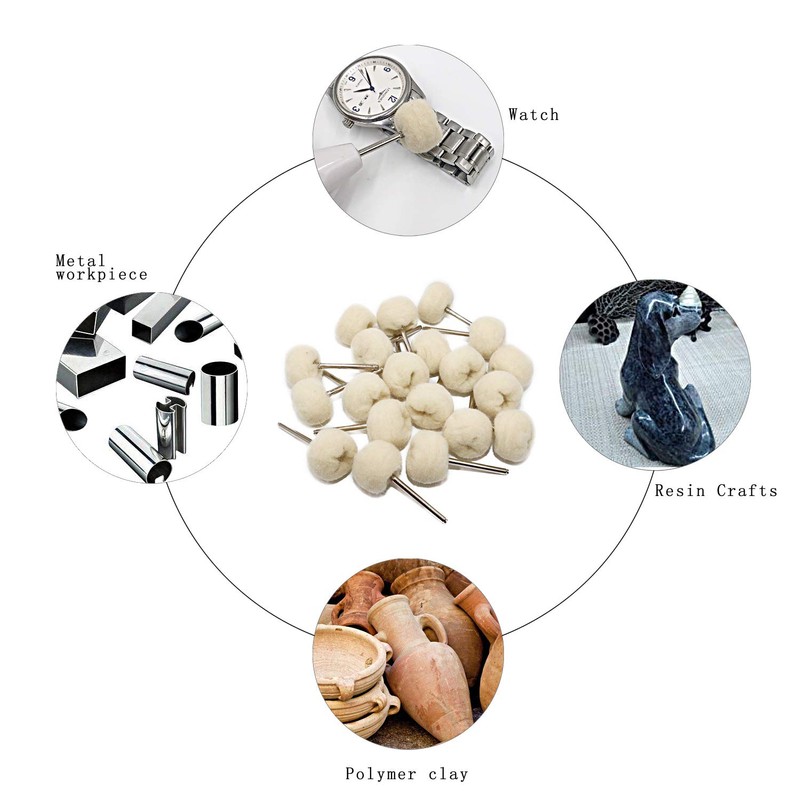 NIUPIKA Cotton Polishing Wheel Buff Buffing Wheels Rotary Tool Accessories