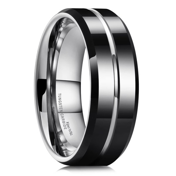 King Will Tungsten Carbide Wedding Band Ring for Men -8mm