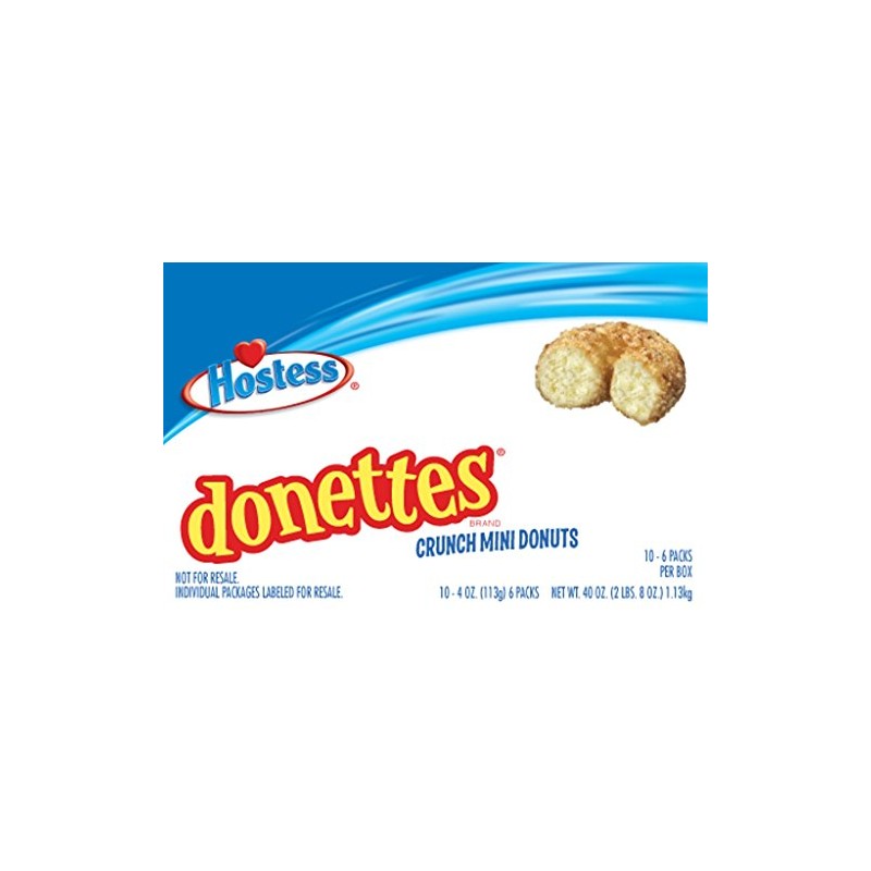 Hostess Donettes Mini Donuts, Crunch, 4 Ounce, 10 Count