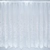 White Floral Contemporary Window Lace Net Curtain With Scalloped Bottom.
