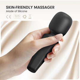 MANFLY Rechargeable Mini Back Massage, Handheld Quiet Powerful Neck Muscle Massager (Black)