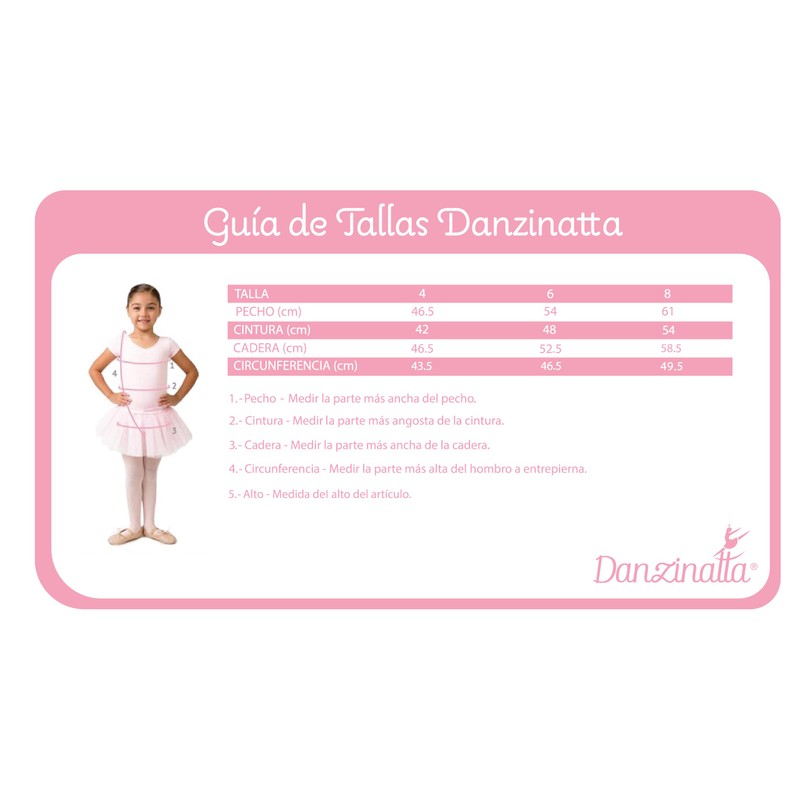 DANZINATTA Leotardo con Falda de Ballet para Niña, Negro, 4