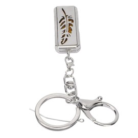 Stainless Steel Keychain Aromatherapy Essential Oil Diffuser Hollow Leaf Pattern Pendant Key (G0304)