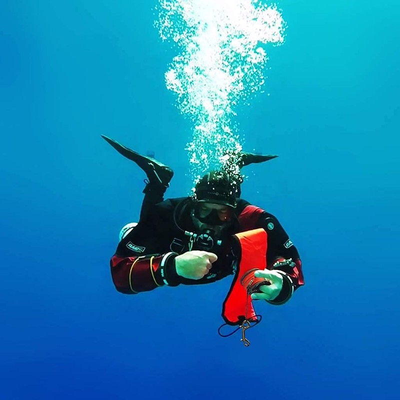 5ft Red Scuba Diving Open Bottom Surface Marker Buoy (SMB)