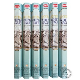 Japan Network HEM Hexagonal Incense Extra White Sage Stick Type Set of 6