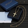 RWQIAN Stainless Steel Cross Necklace for Men gold 60cm Cross