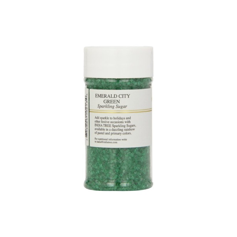 Pure Green Sparkling Sugar , Shimmery Sugar Sprinkles for Baking