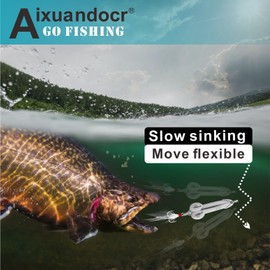 Bass Fishing Lure, Fishing Spoons, Topwater Lures with Trebles Hooks, Trout Lures, Fishing Tackle for Freshwater and Saltwater