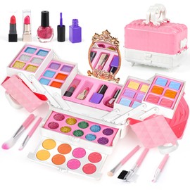 Makeup Set, Girls, Makeup, Toy, Children, Makeup Set, Children's Cosmetics, Elementary School Students, Girls, Present, 3, 4, 5, 6, 7, 8, 9, 10, 11, 12, 13 Years Old Girls, Birthday Gift, Makeup Box,