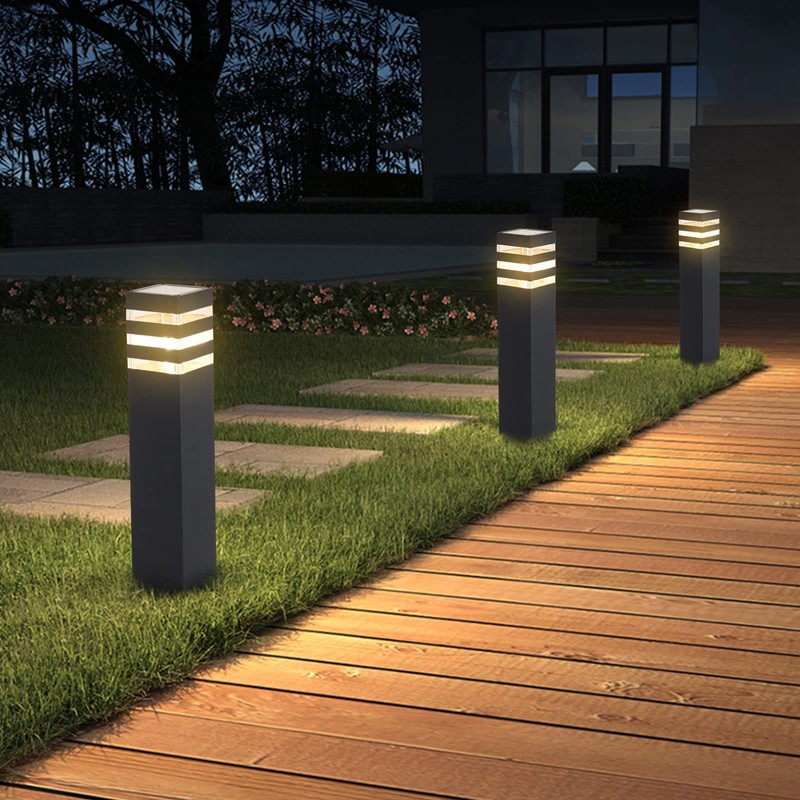 SLAWA 23.6In Pathway Lights Black E26 Outdoor Landscape Path Lights
